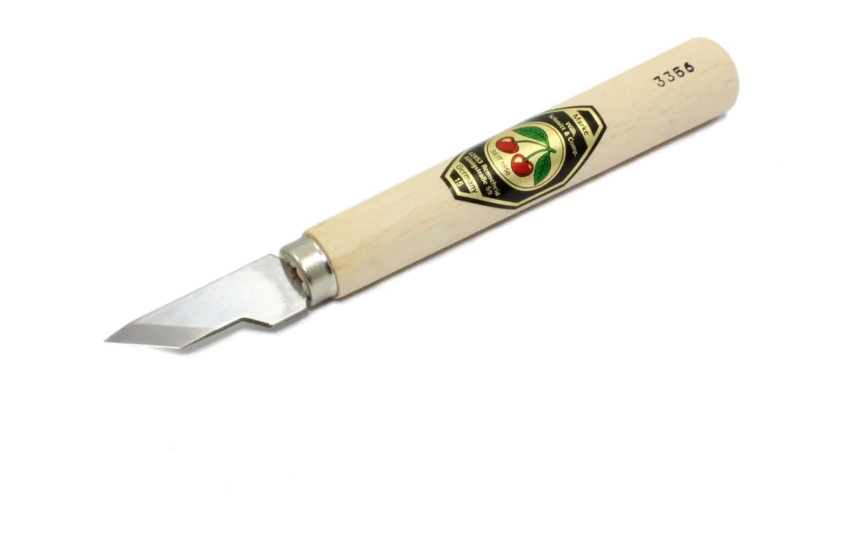Carving Knife with small Blade and skewed Edge TWO CHERRIES