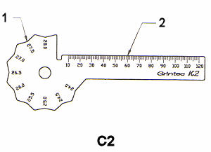 The parts of the sanding guide - guide for angle adjustment
