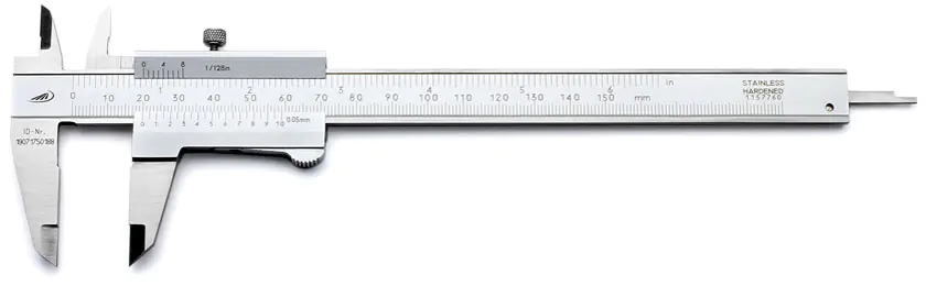 Vernier Pocket Caliper 150 mm DUO-FIX with Locking Screw and Locking Device PREISSER