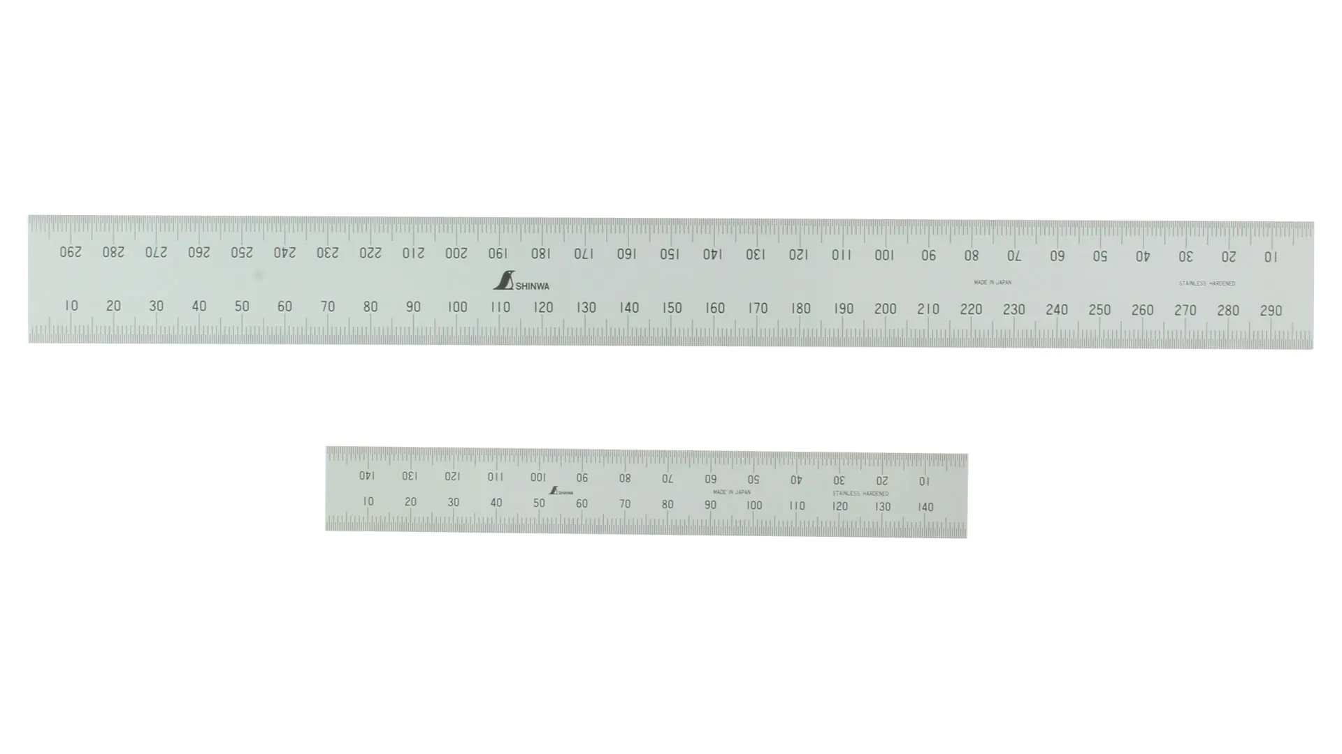 Flush-Fitting Stainless Steel Ruler with 4 Scales SHINWA