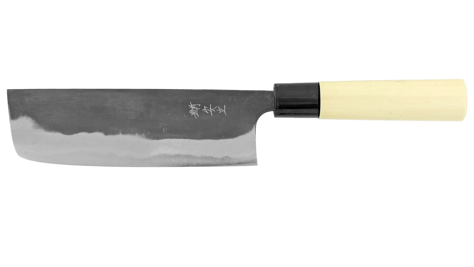 Nakiri - Vegetable Knife black White Steel Blade 165 mm KATSUSHIGE Kamo Shiro