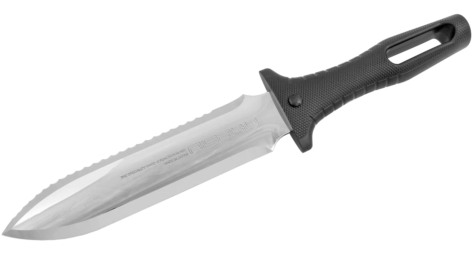 Japanese Digging Tool HORI HORI with steinless Blade and Elastomer Plastic Handle NISAKU