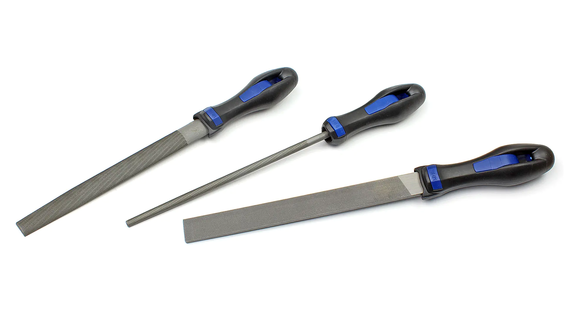 Set of 3 Files with ergonomical Handle Cut 2 Cut Length 200 mm AJAX