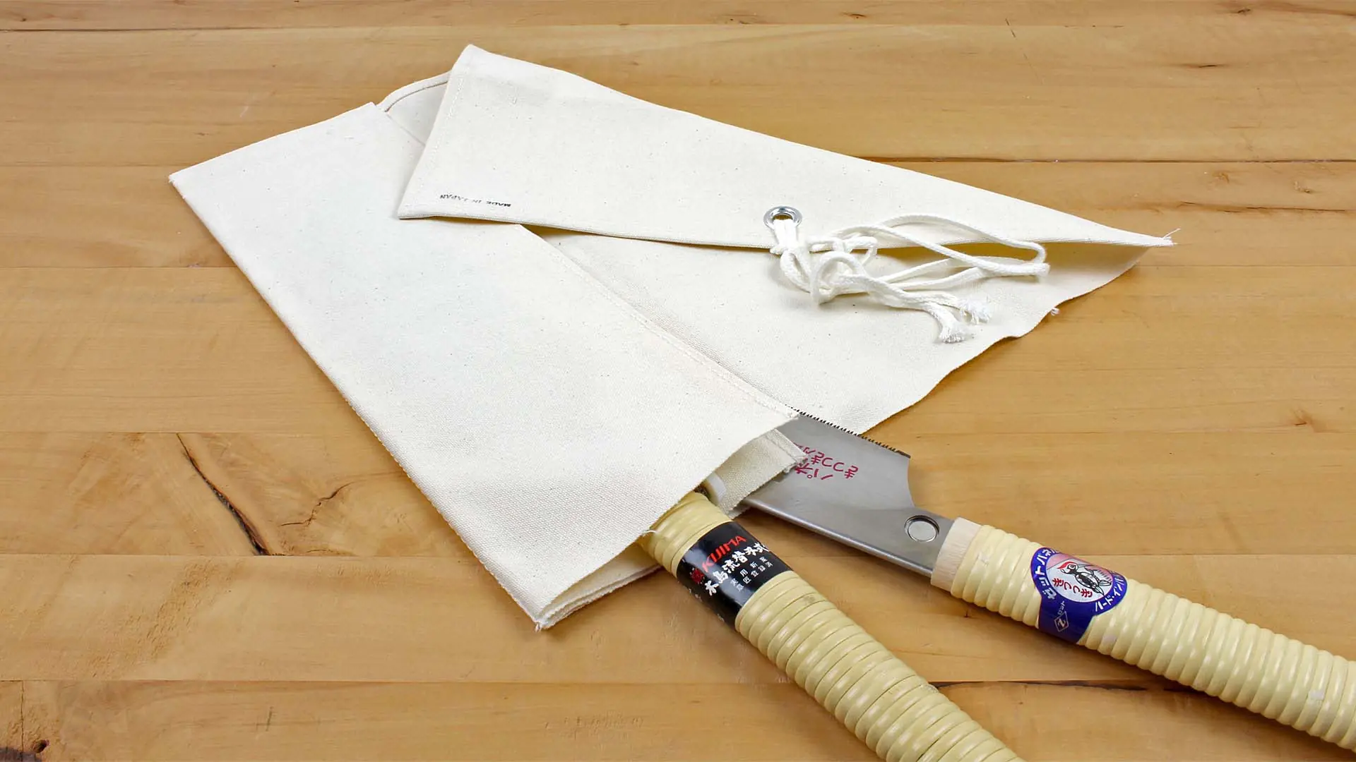 Canvas Saw Holder undyed for 3 Japanese Saws Canvas Saw Holder undyed for 3 Japanese Saws