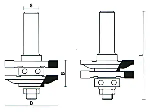 Stile And Rail Assembly (3) with Ball Bearing TCT D=41mm B=22mm L=70mm S=8mm KLEIN