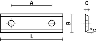 Insert Knife  DLC-coated L=30mm B=12mm C=1.5mm Angle=35° A=14mm KLEIN Insert Knife  DLC-coated L=30mm B=12mm C=1.5mm Angle=35° A=14mm KLEIN