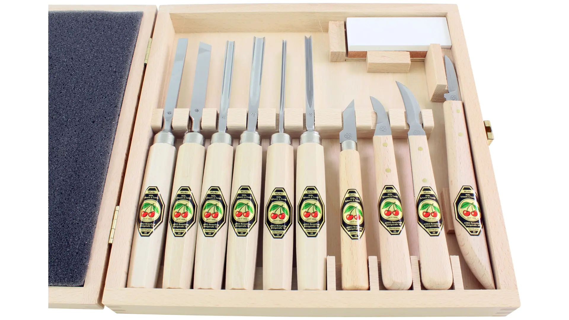 Set of 11 Small Size Carving Tools and Carving Knives TWO CHERRIES