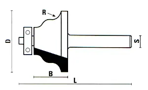 Profile Bit with Ball Bearing TCT D=31.8mm B=17.5mm L=57mm R=4mm S=6mm KLEIN