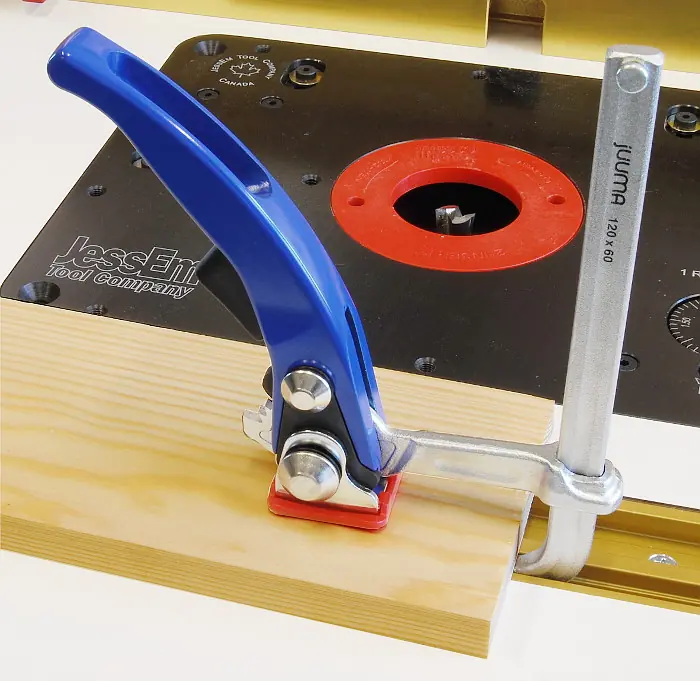 Clamp for T-Tracks 120/60 mm with Lever Handle P.P. Pad included JUUMA Clamp for T-Tracks 120/60 mm with Lever Handle P.P. Pad included JUUMA