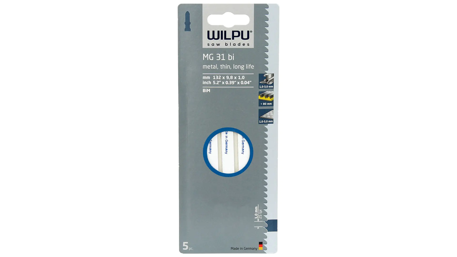 Jig Saw Blade 5-piece Set MG 31 bi WILPU