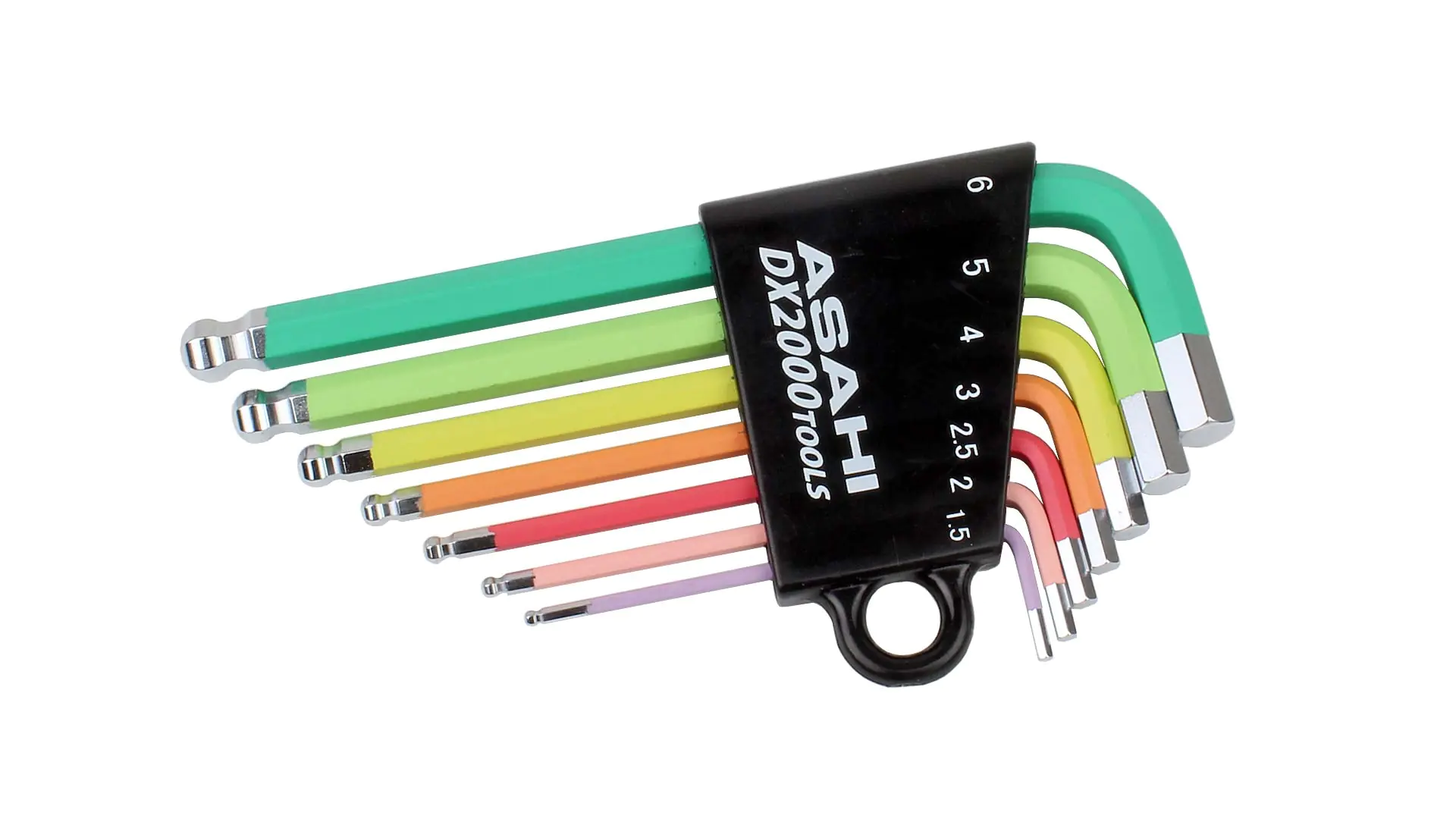 7 Pcs Set short Coloured Allen Keys 1.5-2-2.5-3-4-5-6 mm ASAHI