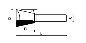 Deburring Cutter with 8 mm Shank