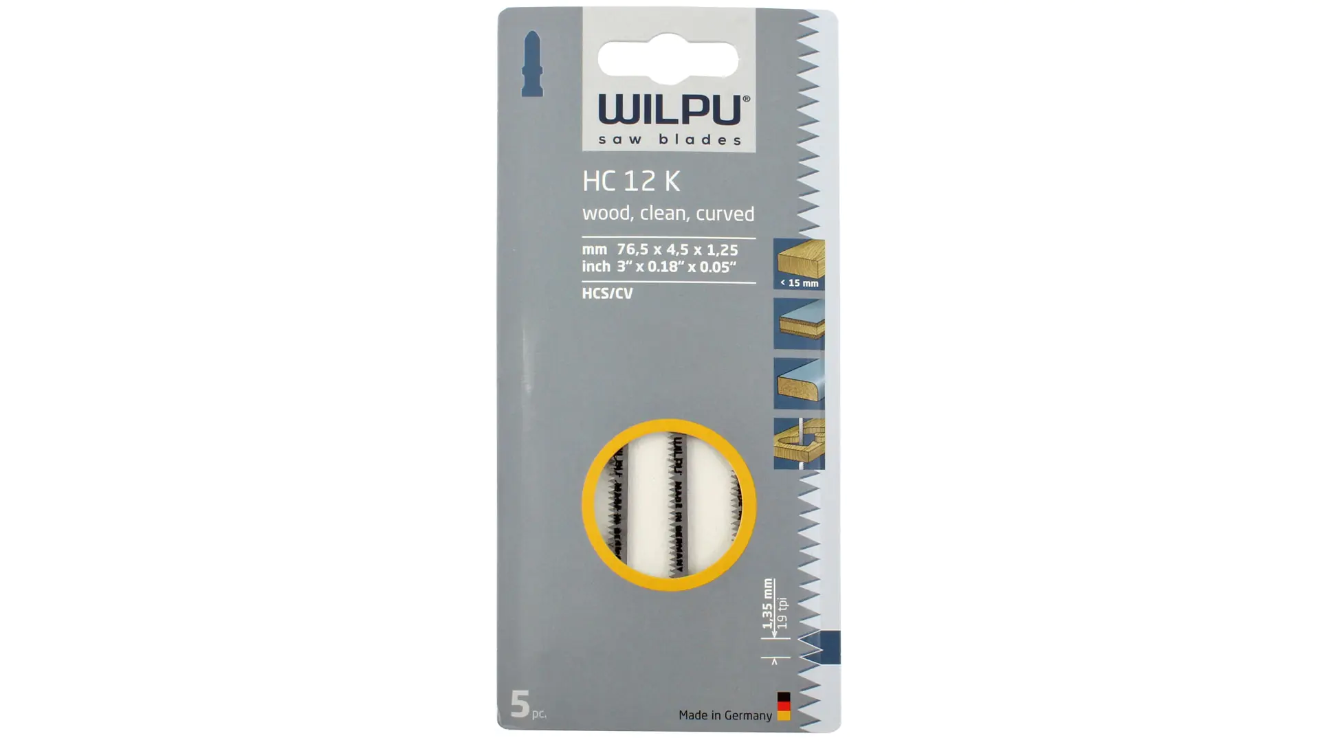 Jig Saw Blade 5-piece Set HC 12 K WILPU