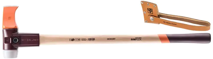 SIMPLEX splitting maul with cast iron housing and hickory handle incl. leather cutting protection SIMPLEX splitting maul with cast iron housing and hickory handle incl. leather cutting protection