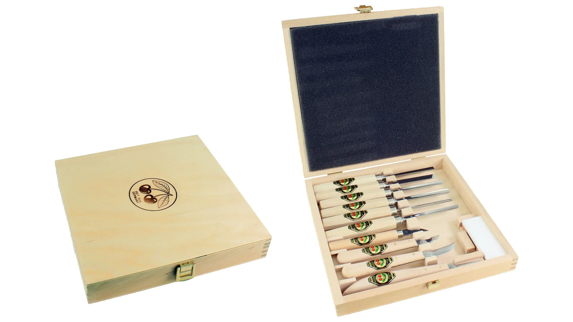 Set of 11 Small Size Carving Tools and Carving Knives TWO CHERRIES Set of 11 Small Size Carving Tools and Carving Knives TWO CHERRIES