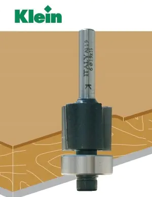 Flush Trim Router Bit with End-Mounted Ball Bearing