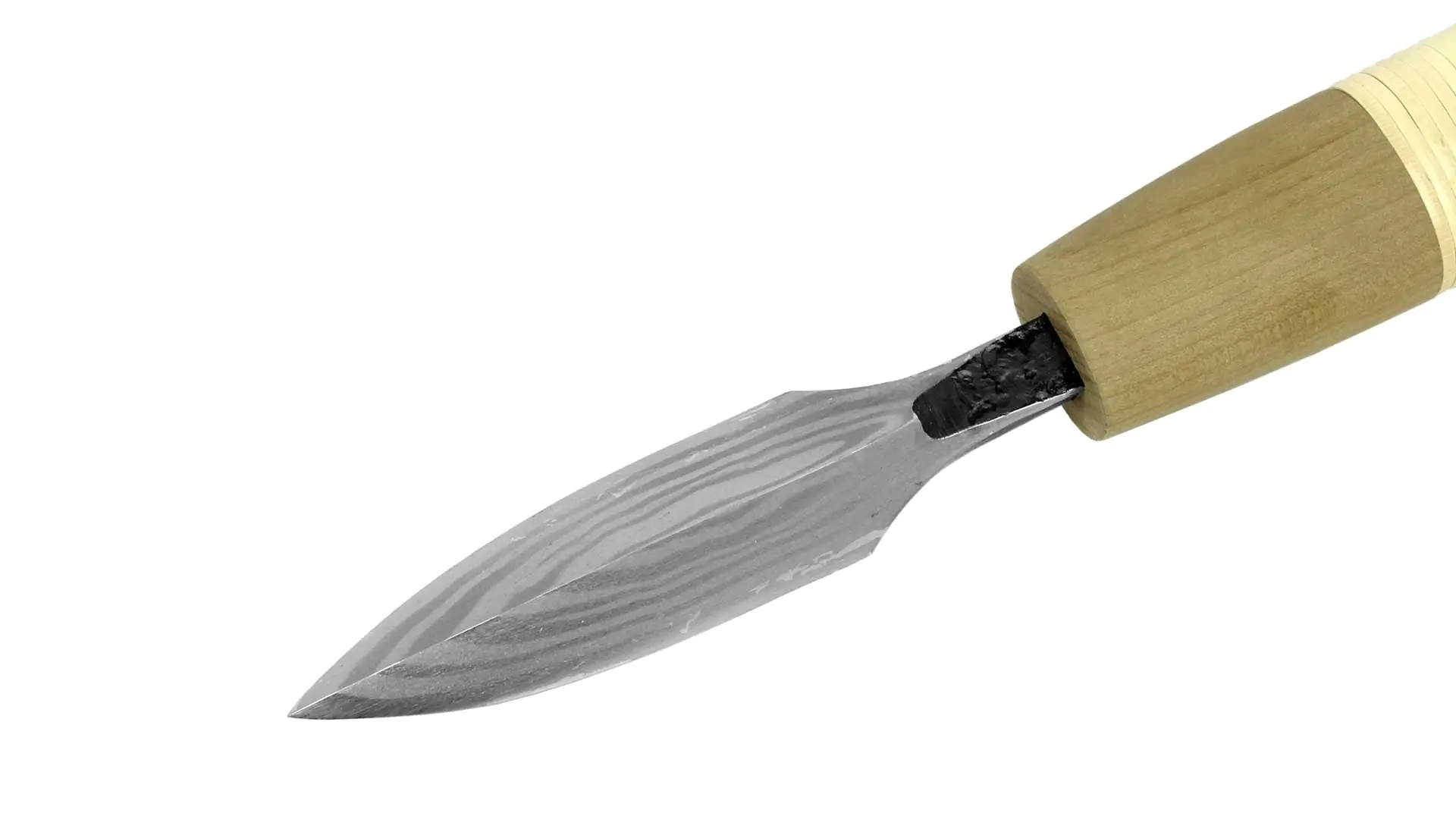 Yari-Ganna Shirogami Damascus Steel Blade 90 x 27mm Total length 740 mm OKADA