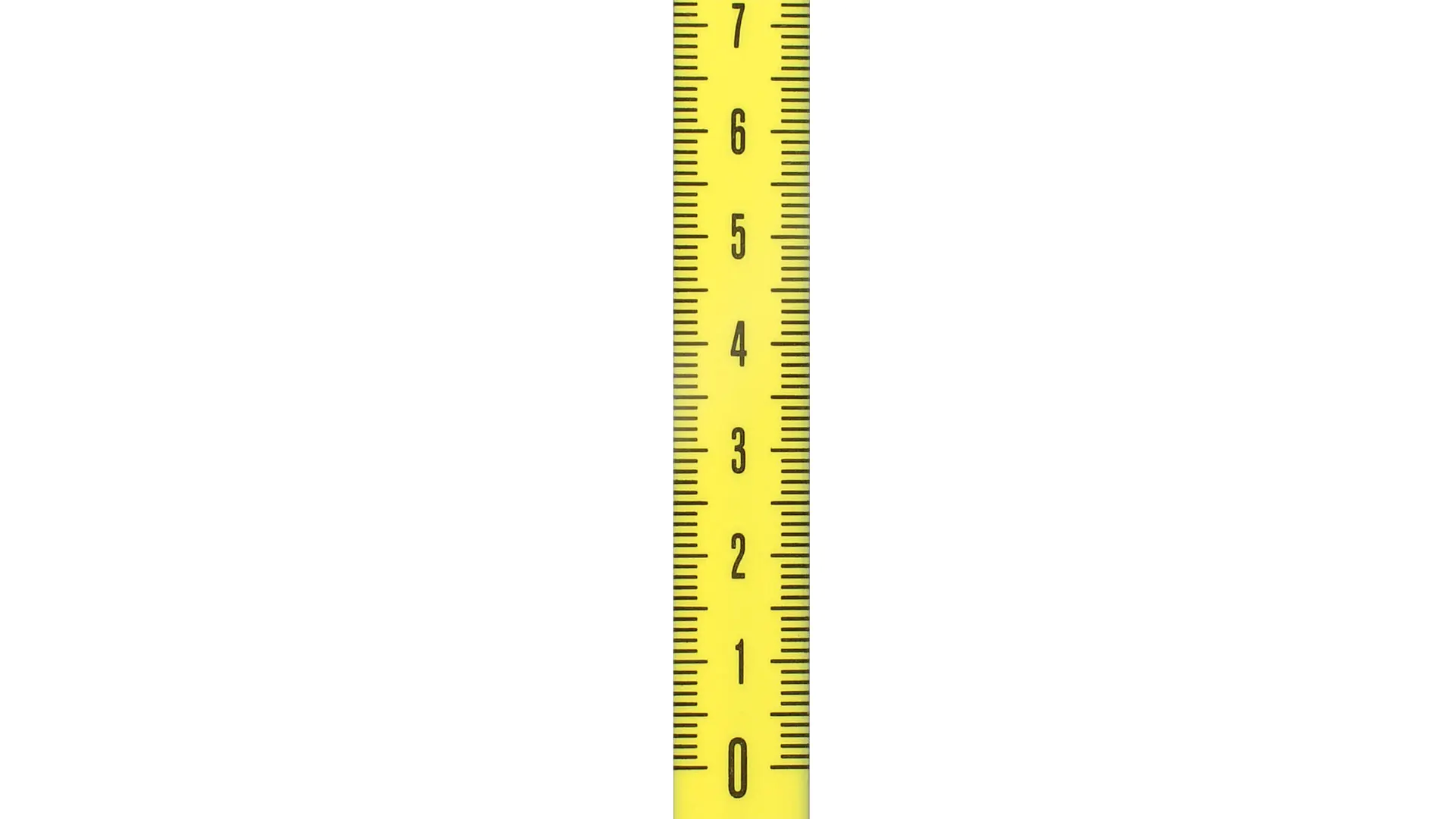 Steel measuring tape, self-adhesive, reading from bottom to top!
