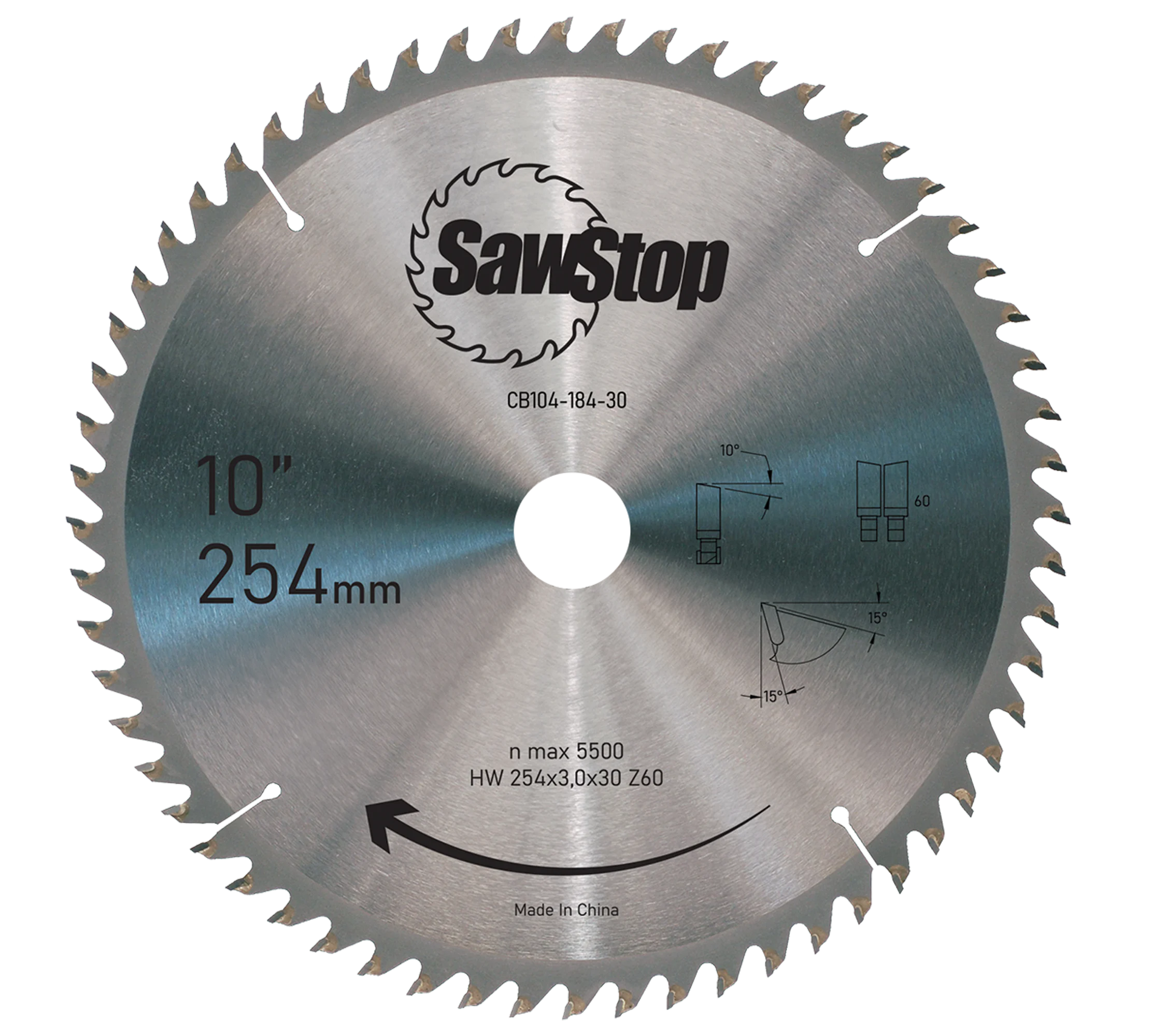 STANDARD Saw Blade 254x3.0/2.0x30, WZ60 SawStop