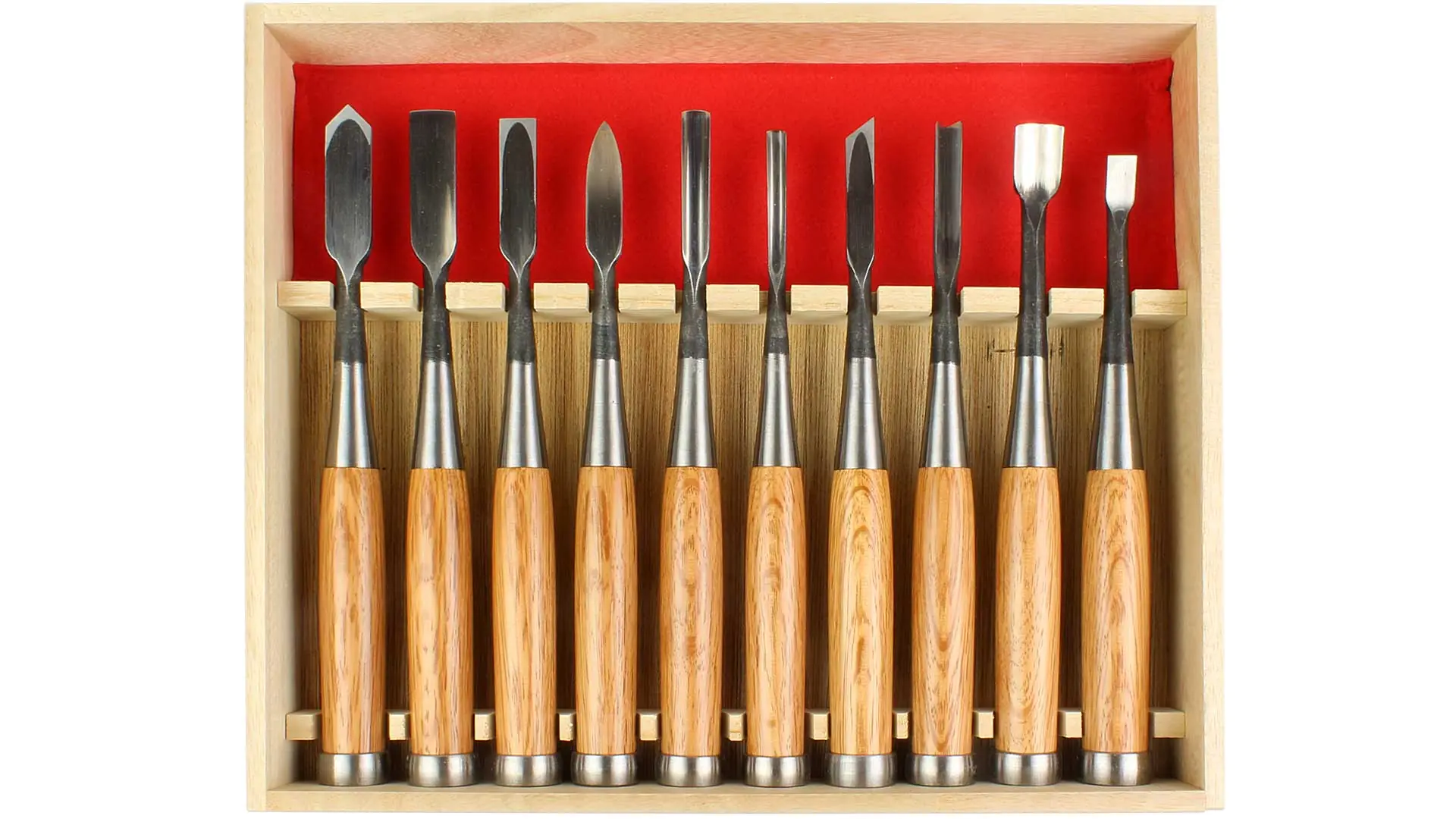 Carving Tool Set Akatsuki 10 Pieces in Wooden Box KAWASEI