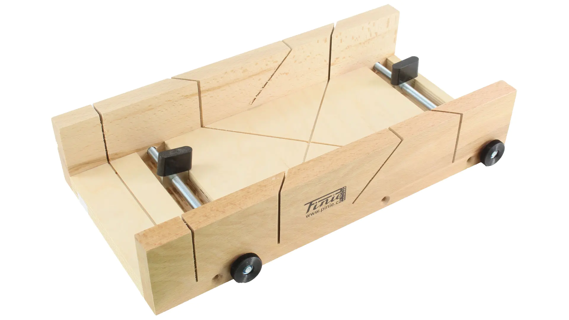 Mitre Box Sides made of Beechwood Base made of Chipboard with 2 Fixing Clamps 350x140x50mm PINIE