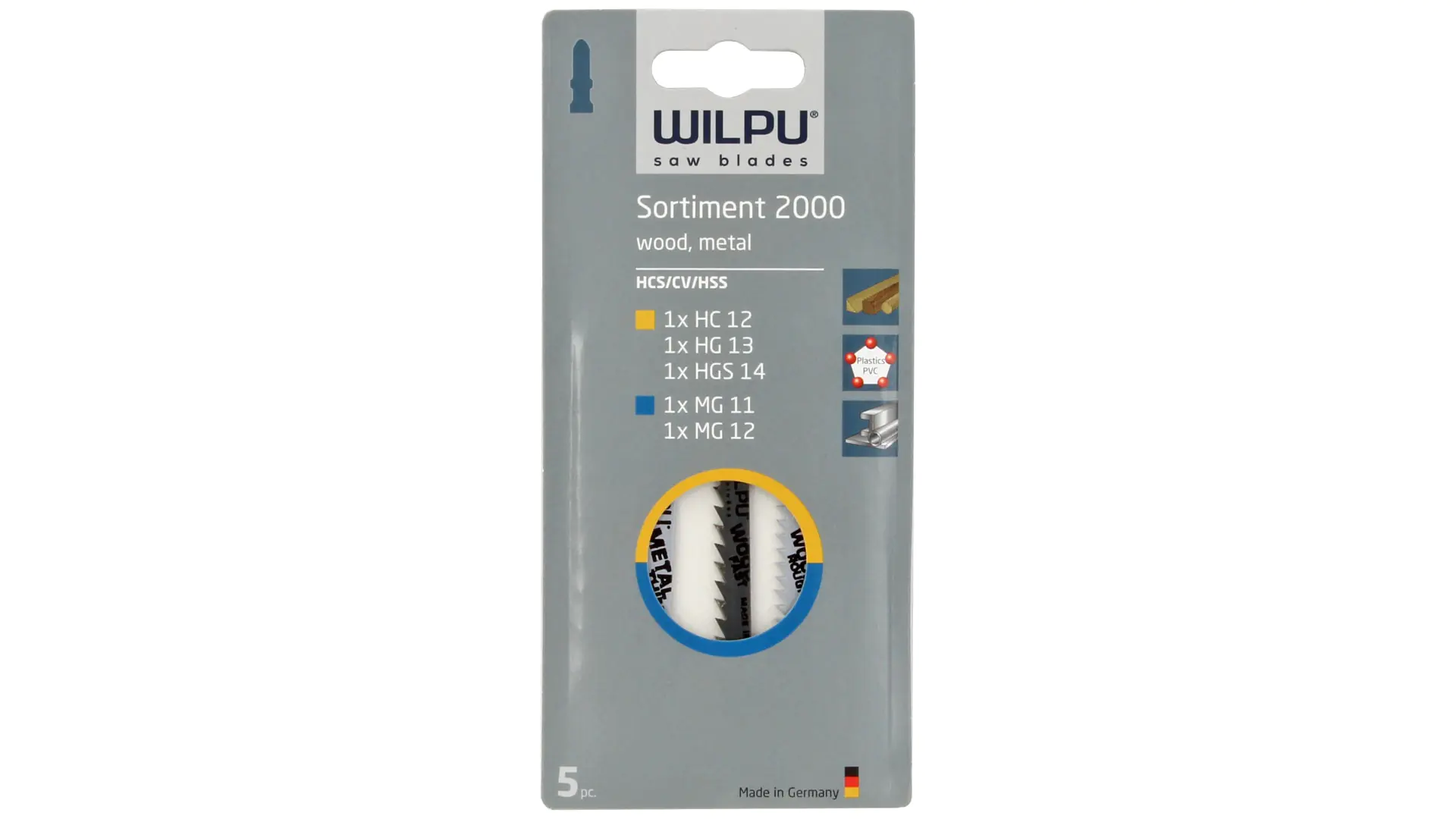 Assortment 2000 Jig Saw Blade 5-piece Set for Wood and Metal WILPU