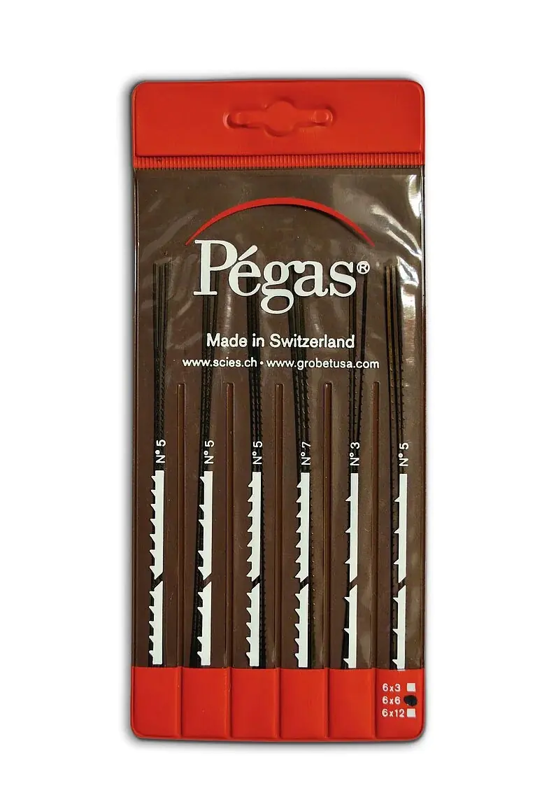 Set Fretsaw Blades Standard  6 x 6 Piece PEGAS