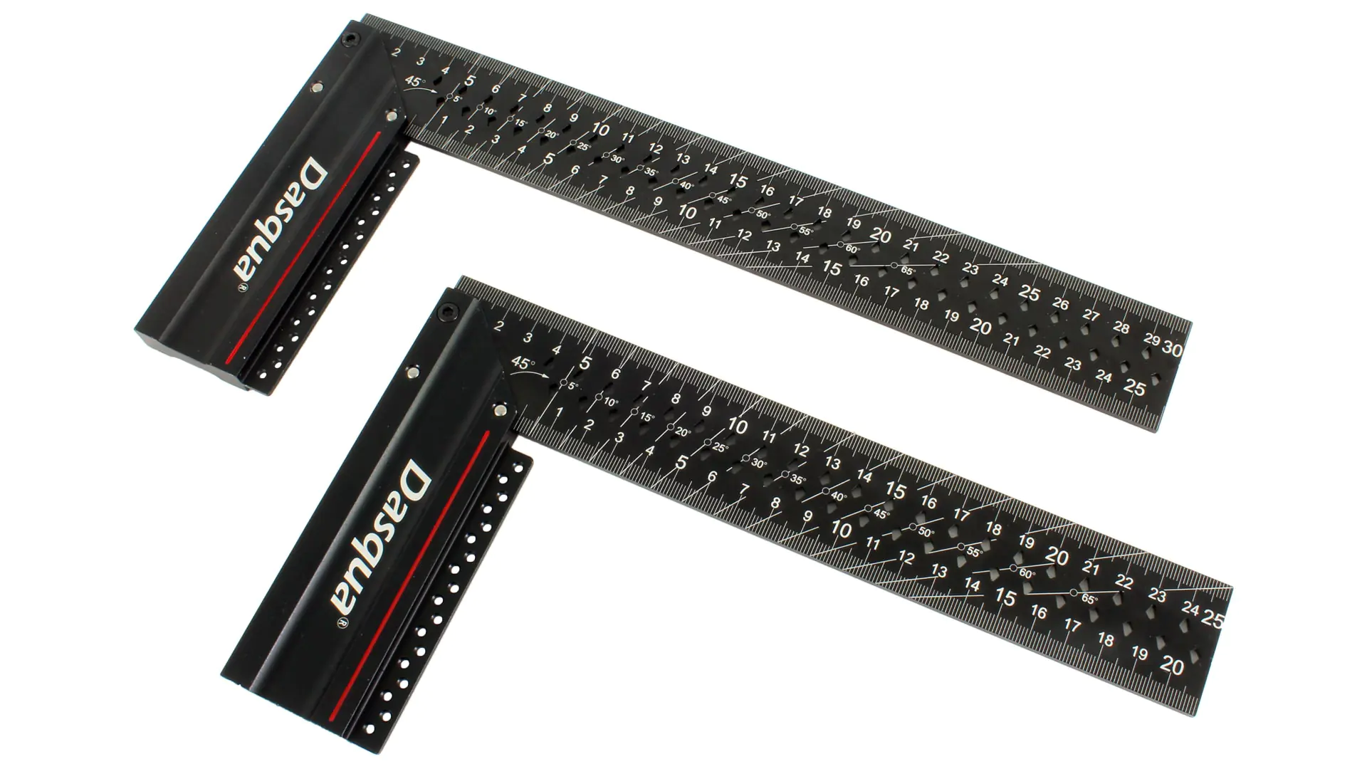 Multifunctional square with mitre and stop ❘ BLACK-RED Plus ❘ DASQUA