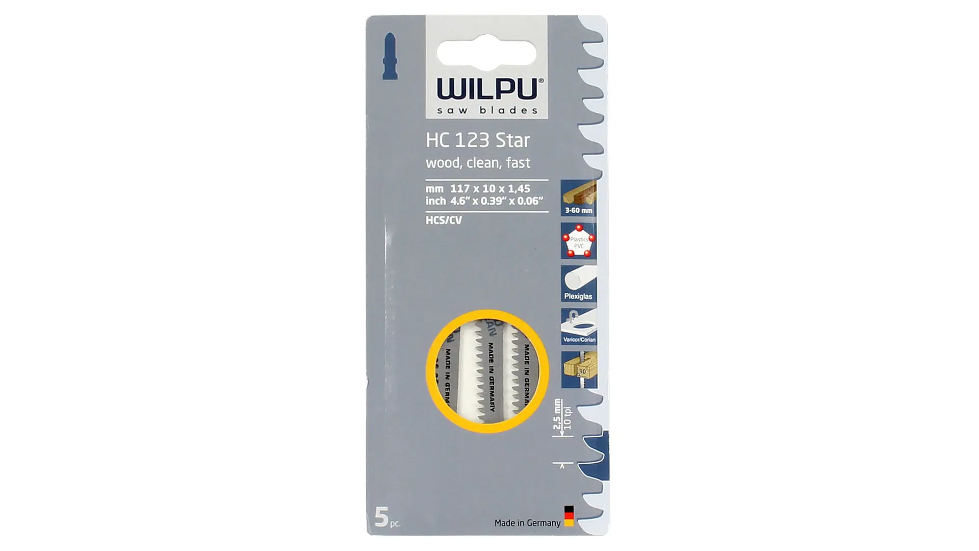 Jig Saw Blade 5-piece Set HC 123 STAR WILPU