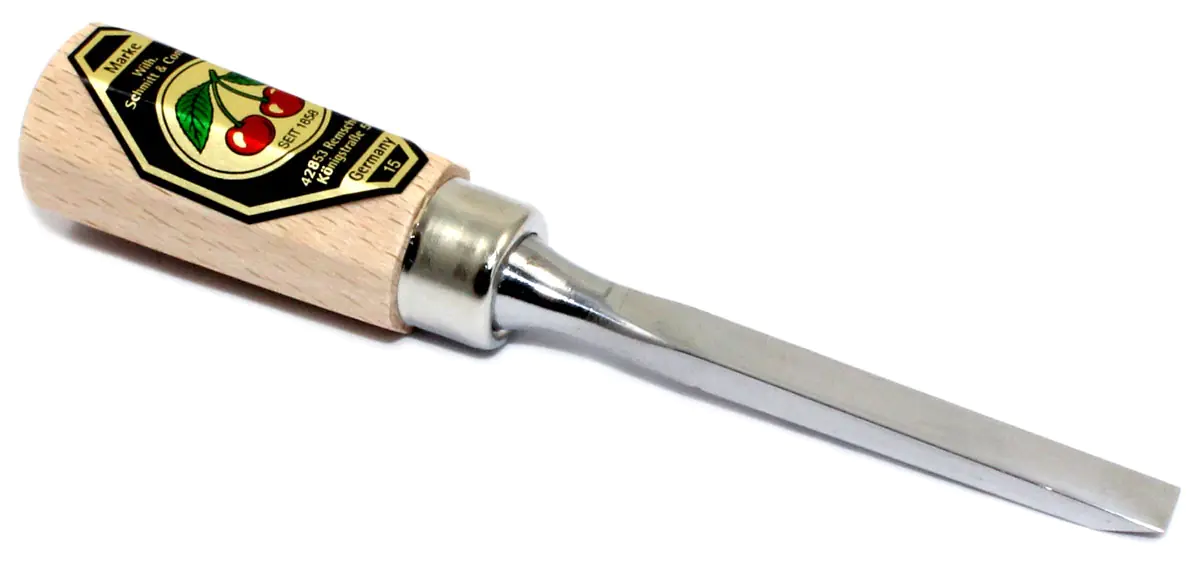 Mini Small Size Gouge straight Cut 1 - 6mm L = 105mm TWO CHERRIES