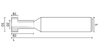 T-Slot Cutters TCT D1=12mm D2=7mm B1=5mm B2=18mm L=65mm  S=12mm KLEIN