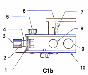 The parts of the sanding guide - top view