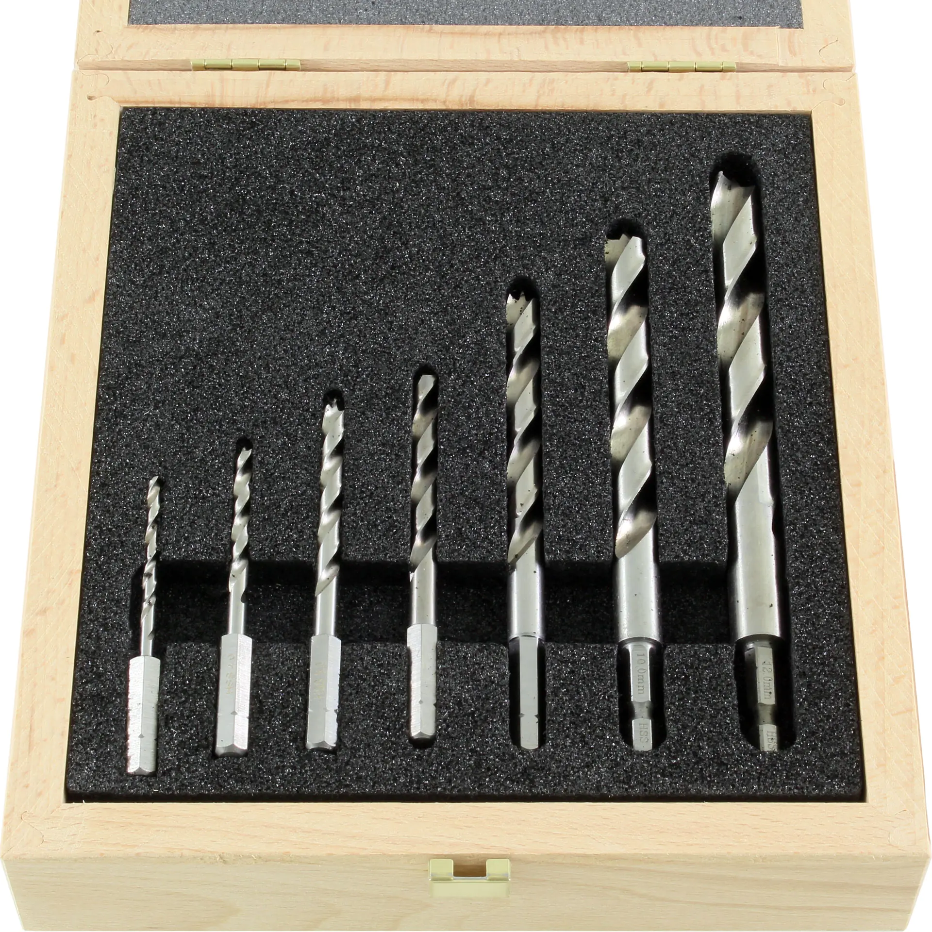 Set of 7 Brad Point Drill Bit long HSS-G 3-4-5-6-8-10-12mm FAMAG