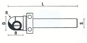 Insert Core Box Cutters with Ball Bearing D=12.7mm B=13mm R=6mm L=59mm S=8mm KLEIN Insert Core Box Cutters with Ball Bearing D=12.7mm B=13mm R=6mm L=59mm S=8mm KLEIN