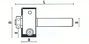 Insert Rabbetting Cutters with Ball Bearing D=28.6mm B=13.25mm E=9.5mm L=48mm S=8mm KLEIN