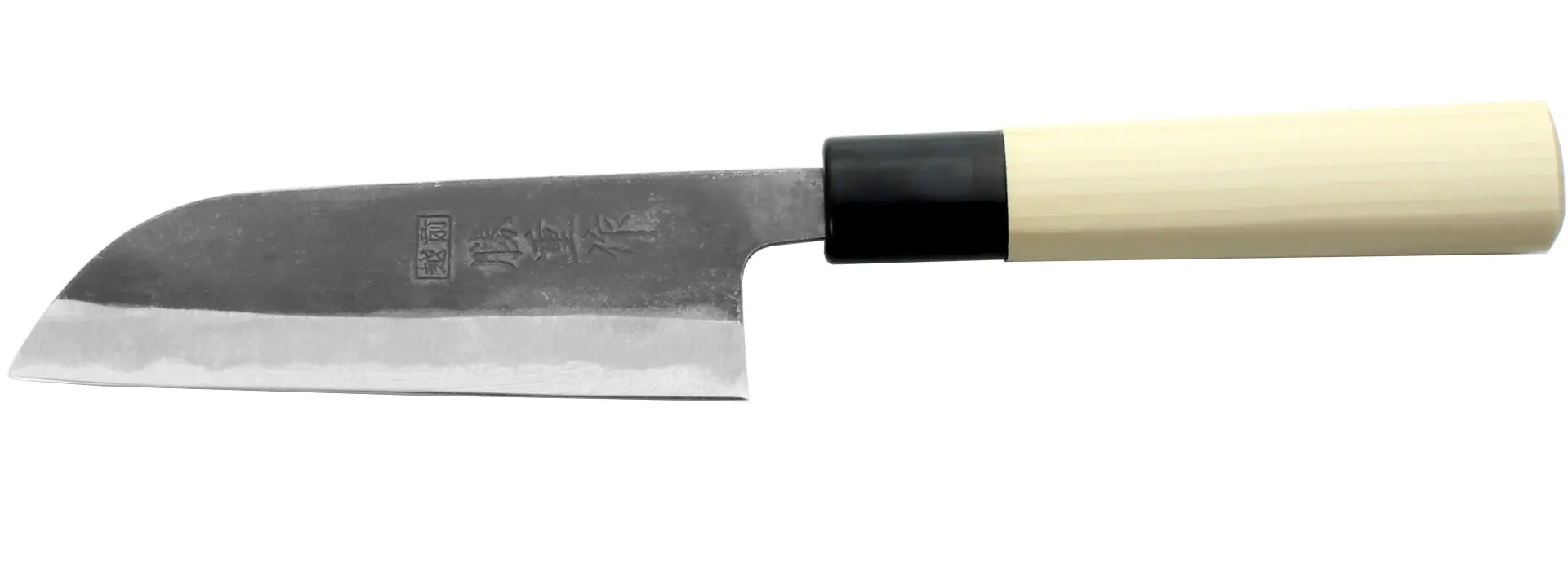 Mini Santoku - All Purpose Knife black White Steel Blade 130 mm KATSUSHIGE ANRYU