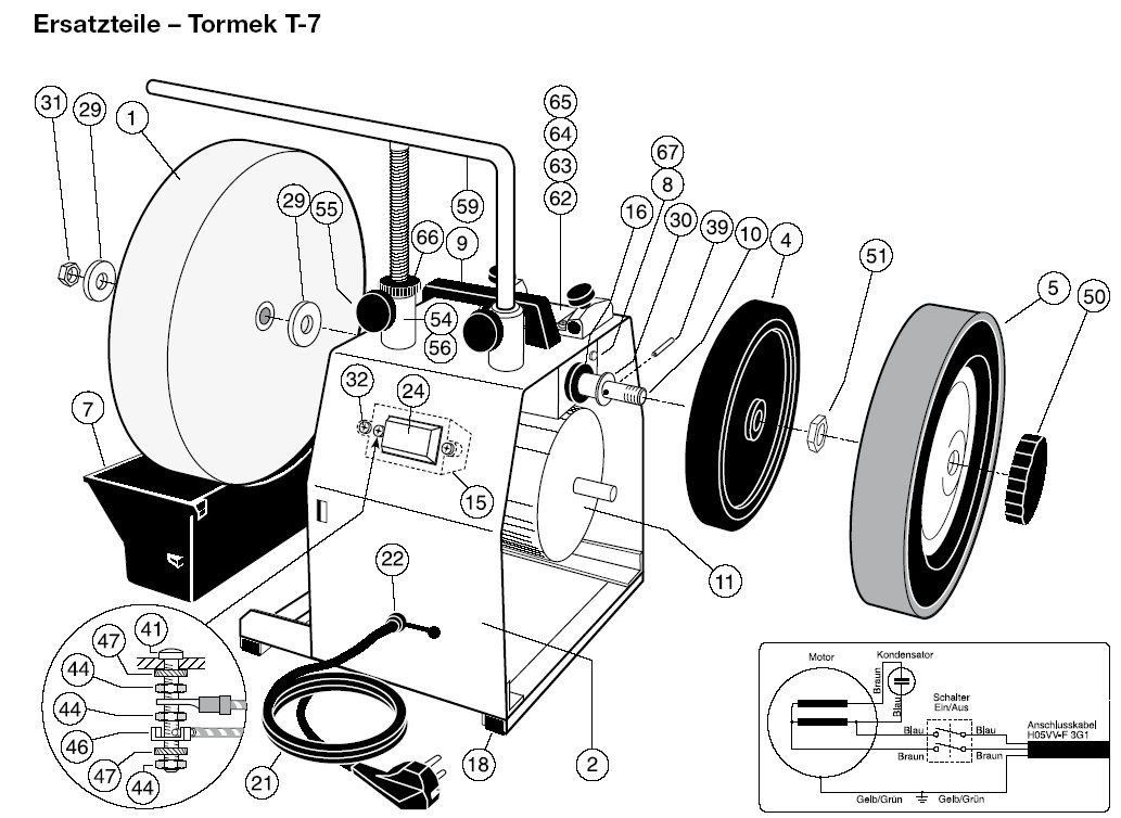 Spare parts see manual for TORMEK 2006 and T7 Spare parts see manual for TORMEK 2006 and T7