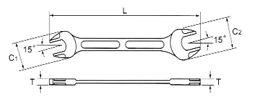 Double Open End Spanner 19 x 21 mm ASAHI LIGHTOOL Double Open End Spanner 19 x 21 mm ASAHI LIGHTOOL