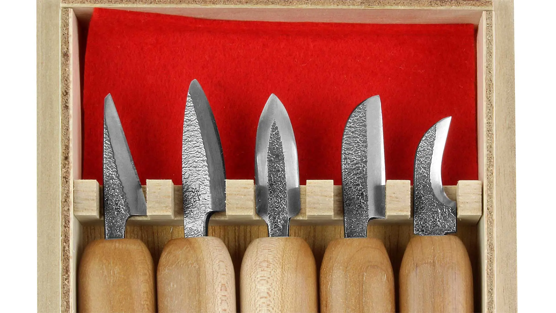 Micro Carving Tool Set Hide Blade Hand Hammered 5 Pieces in Wooden Box KAWASEI Micro Carving Tool Set Hide Blade Hand Hammered 5 Pieces in Wooden Box KAWASEI