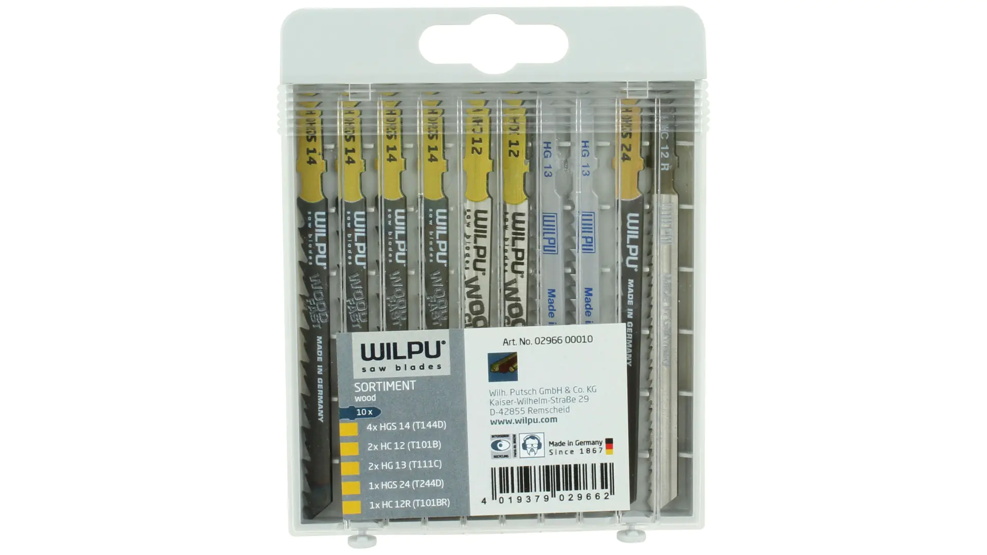 Assortment Jig Saw Blade 10-piece Set for Wood and Plastic WILPU