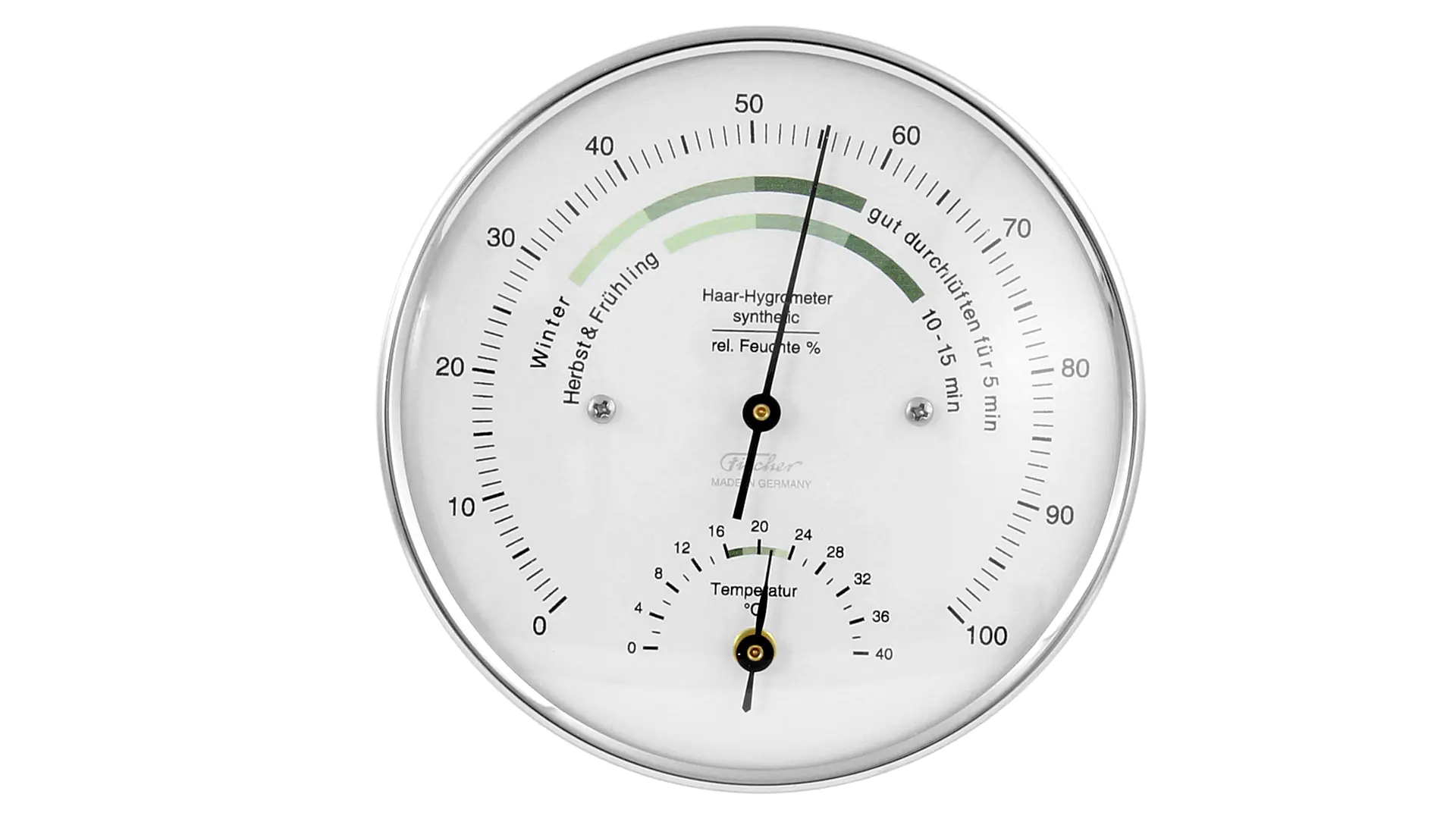 Climatemeter (Humidity and Temperature) for Inside Housing Dimension 103 mm Without stand FISCHER