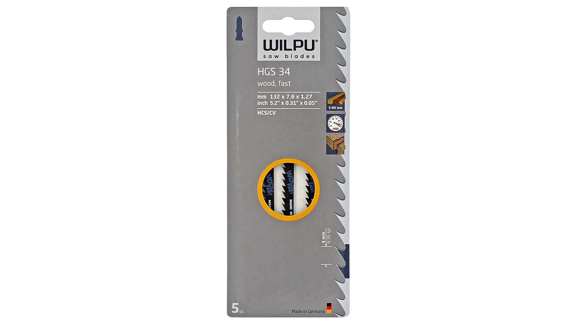 Jig Saw Blade 5-piece Set HGS 34 WILPU