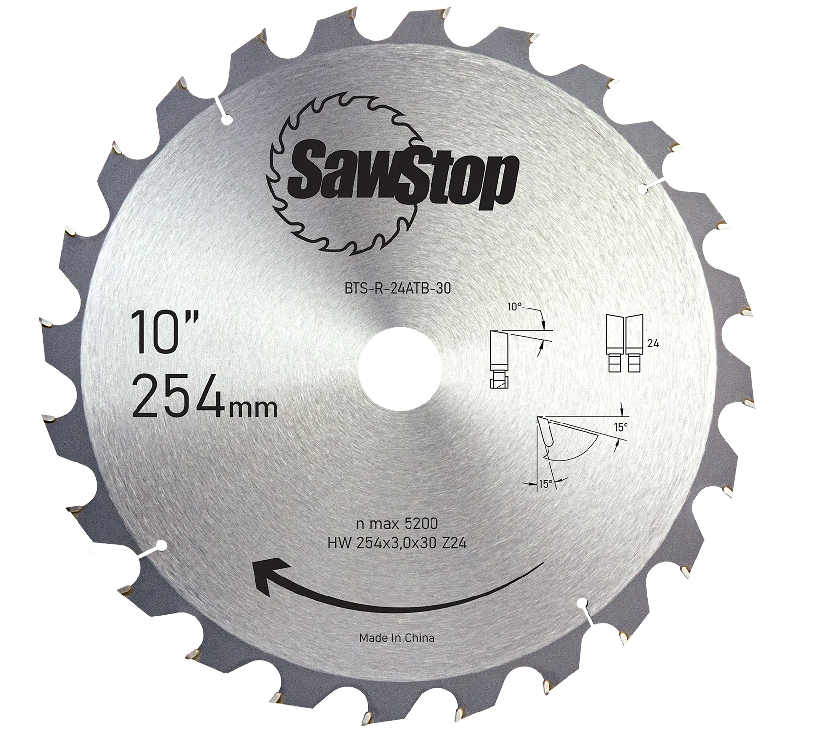 STANDARD Saw Blade 254x3.0/2.0x30, WZ24 SawStop
