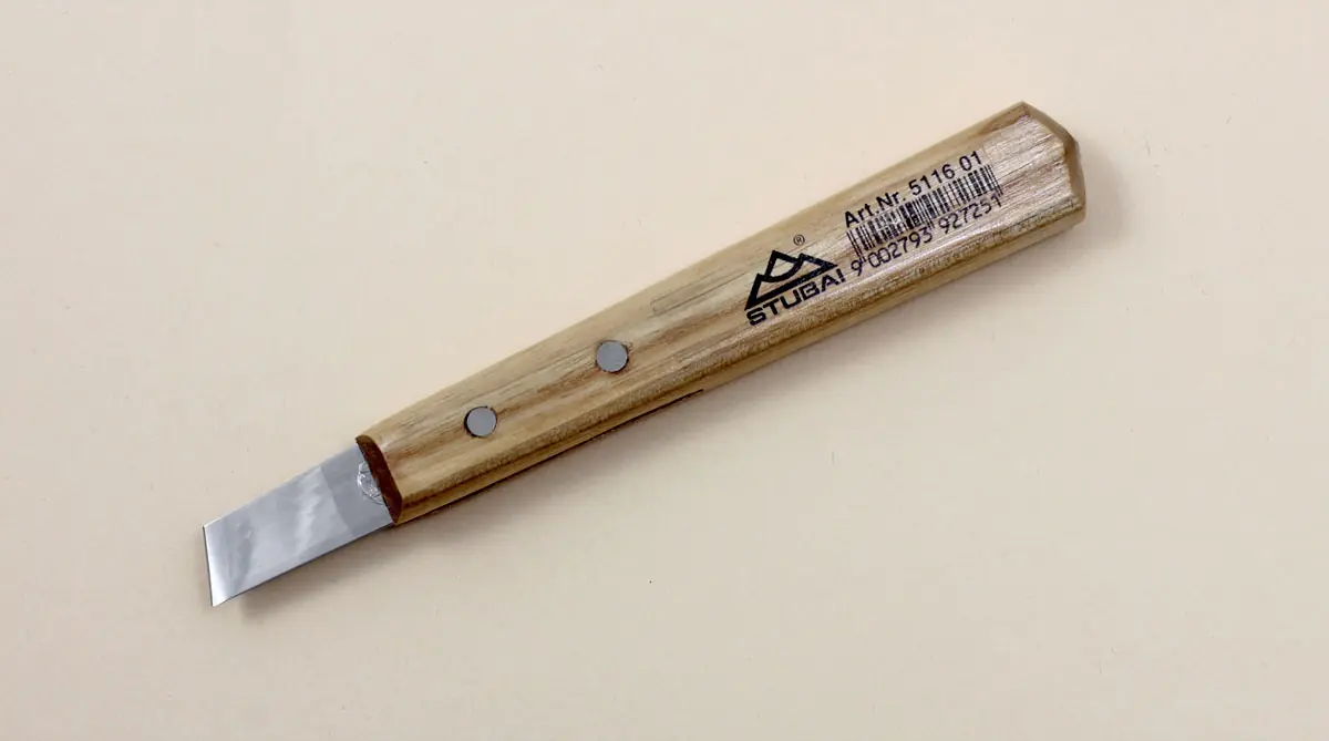 Chip Carving Knife straight Blade skewed Edge STUBAI