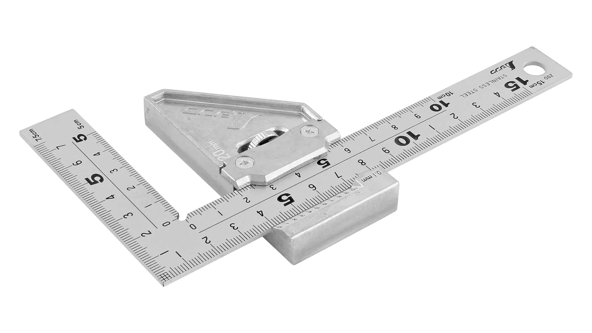 Japanese Mini Carpenter’s Square 15 cm cross section 20 x 2 mm with Metal Stopper SHINWA
