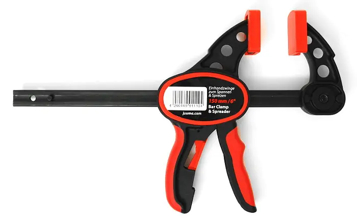 One Handed Quick Action Bar Clamp Opening 150 mm (6 inch) Clamping Depth 80 mm JUUMA One Handed Quick Action Bar Clamp Opening 150 mm (6 inch) Clamping Depth 80 mm JUUMA