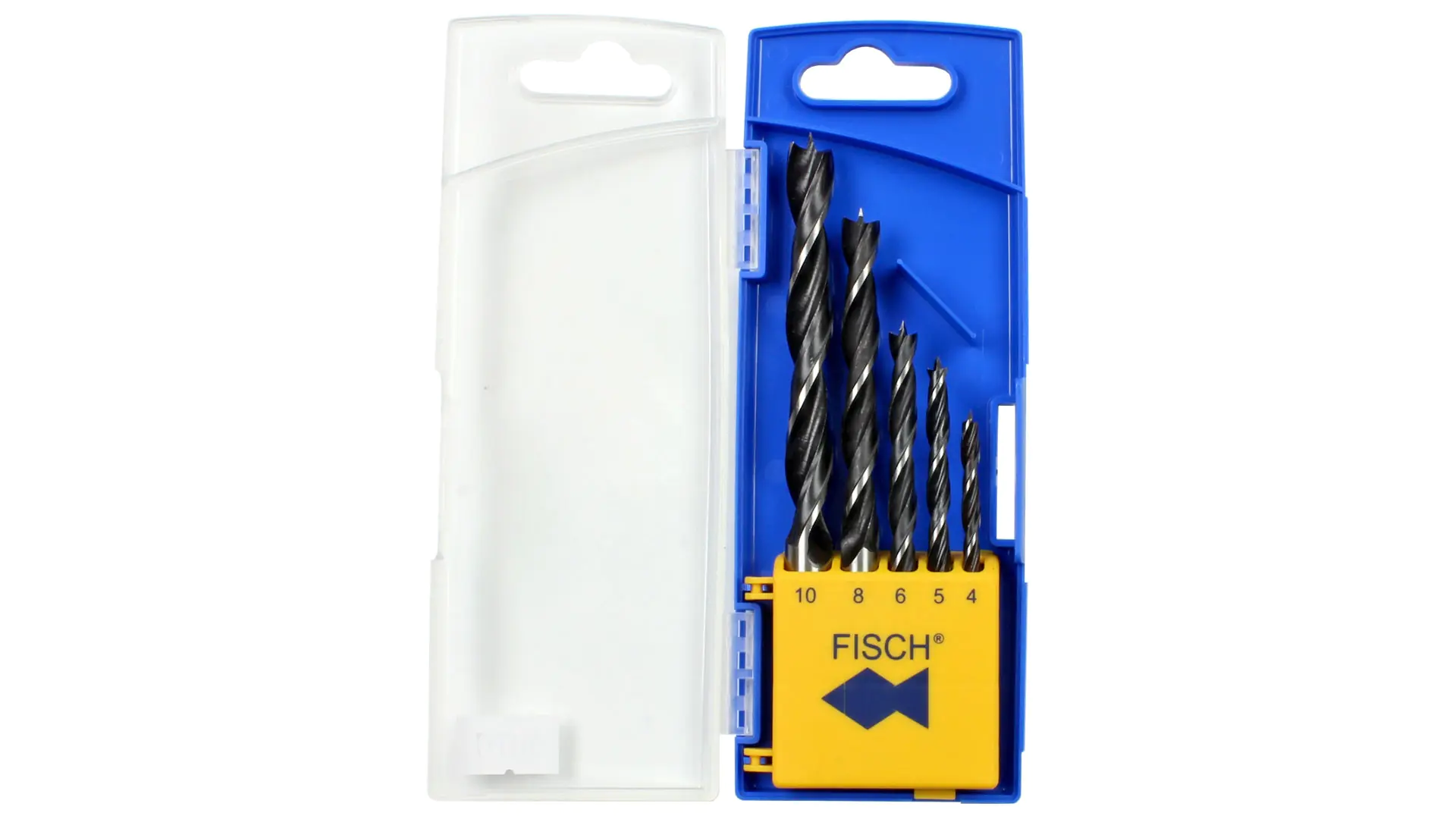 5 Piece Set Brad Point Twist Drills Standard  4-5-6-8-10 mm FISCH