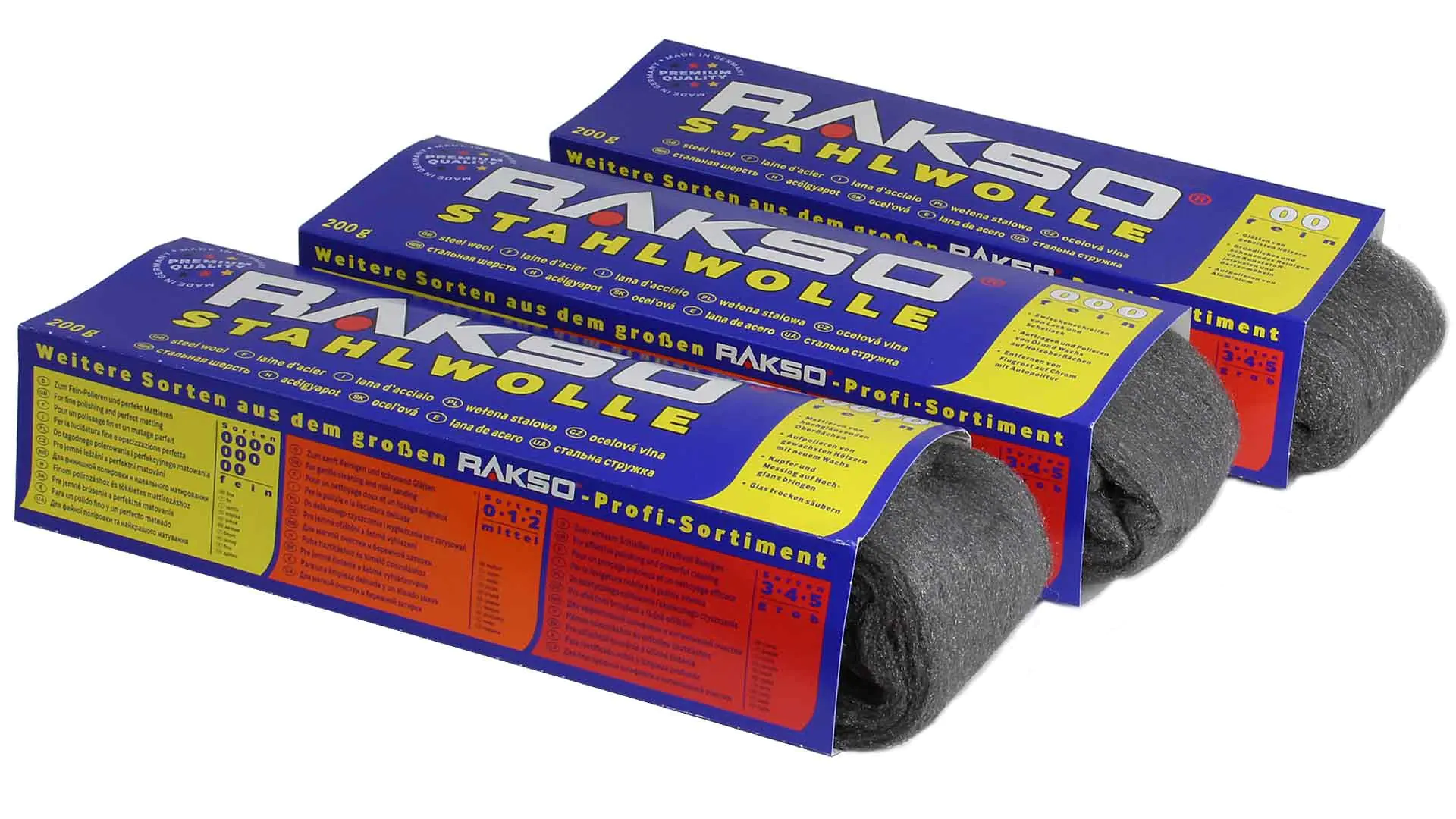 Steel wool fine 200g RAKSO