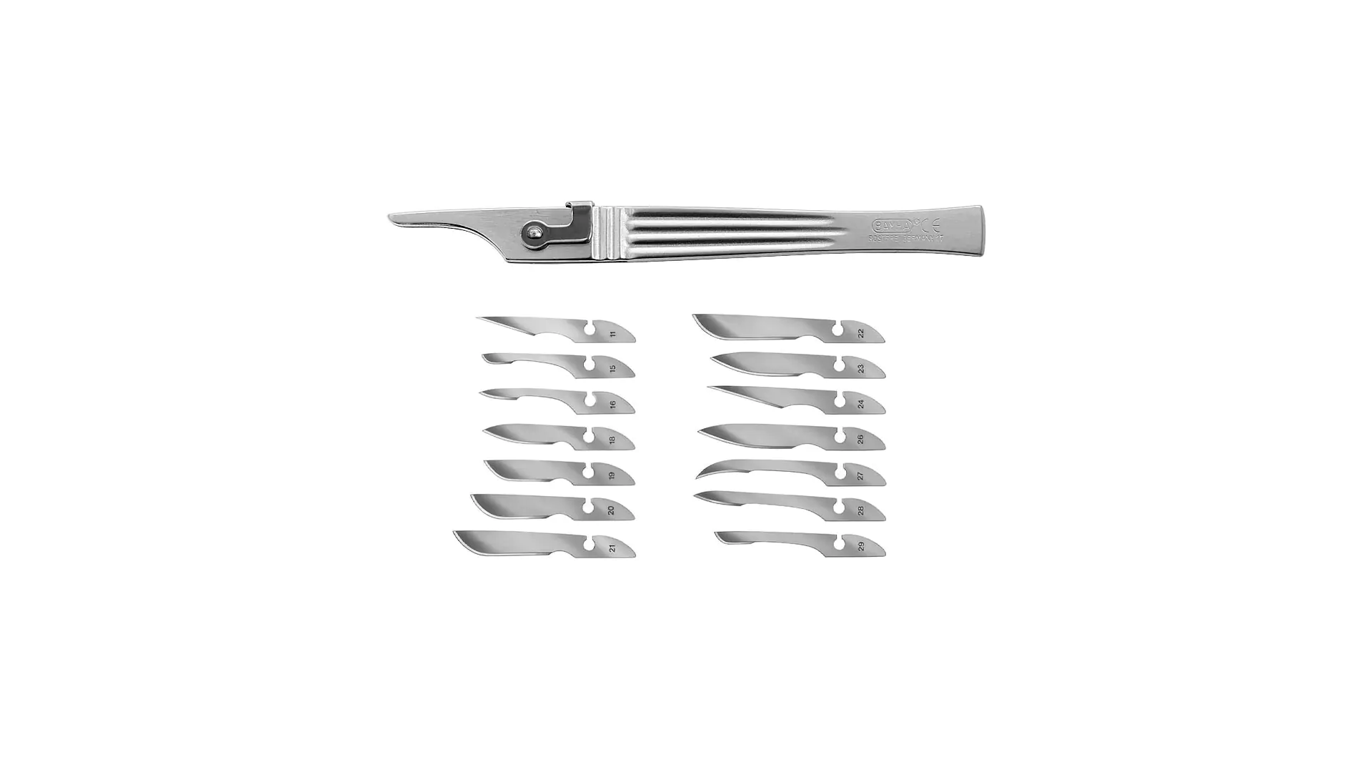 Skalpell Handle No. 1 with 14 different Blades not sterile