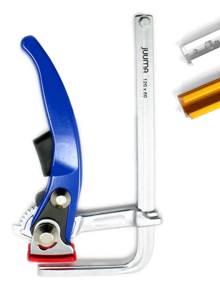 Clamp for T-Tracks 120/60 mm with Lever Handle P.P. Pad included JUUMA